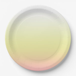 Sweet White Yellow Pink Gradient Ombre Paper Plates