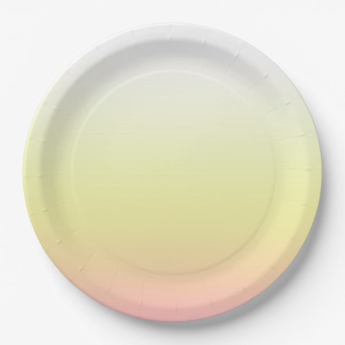 Sweet White Yellow Pink Gradient Ombre  Paper Plates