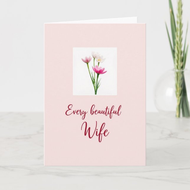 Sweet Wife Floral Art Card (Front)