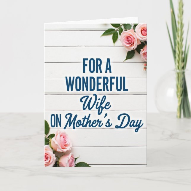Sweet Wife Mothers Day Floral Card (Front)