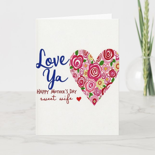 Sweet Wife Mothers Day Love Card (Front)