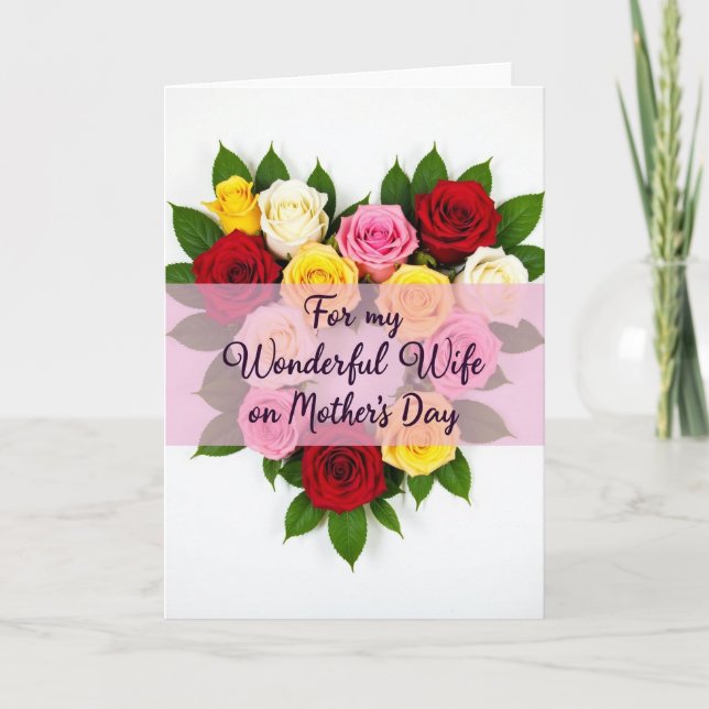 Sweet Wife Roses Mothers Day Card (Front)