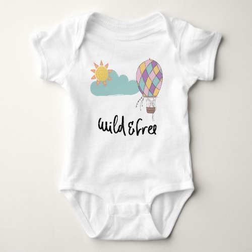 Sweet Wild and Free Watercolor Mouse Illustration Baby Bodysuit