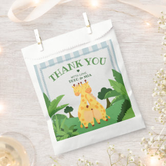 Sweet Wild Giraffe Twins Safari Jungle Double Hugs Favor Bag
