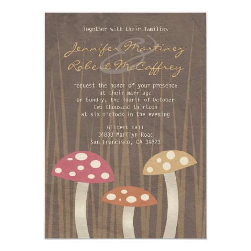 Sweet Wild Mushroom Wedding Invitations | Zazzle