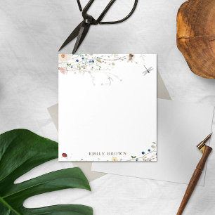 Sweet Wildflower and Lady Bug Personalized Notepad