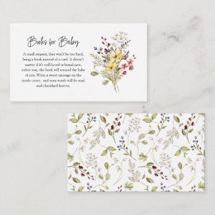 Sweet Wildflower Baby Shower Books for Baby Enclosure Card