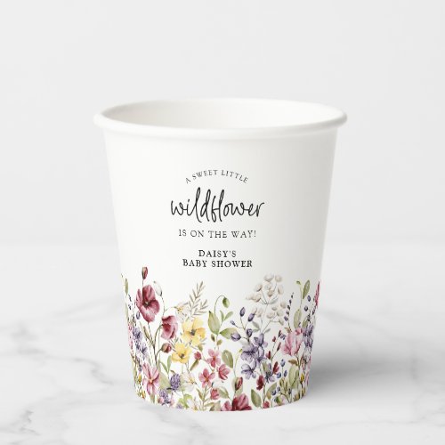 Sweet Wildflower Baby Shower Paper Cups