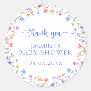 Sweet Wildflower Baby Shower Thank You Favor Classic Round Sticker