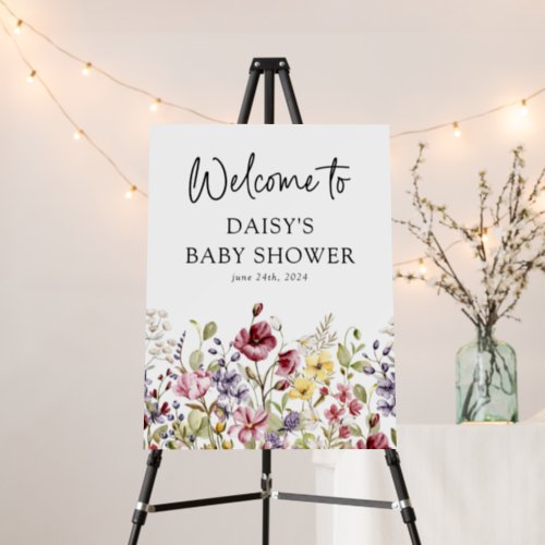 Sweet Wildflower Baby Shower Welcome Foam Board