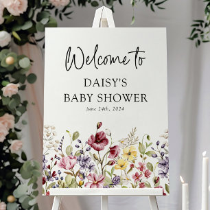 Sweet Wildflower Baby Shower Welcome Foam Board
