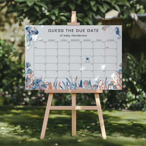 Sweet Wildflower Guess the Baby Due Date Foam Board