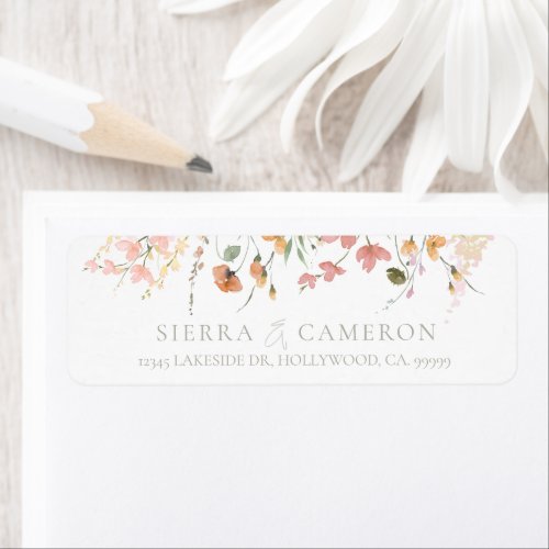 Sweet Wildflower Wedding Sunset ID1023 Label