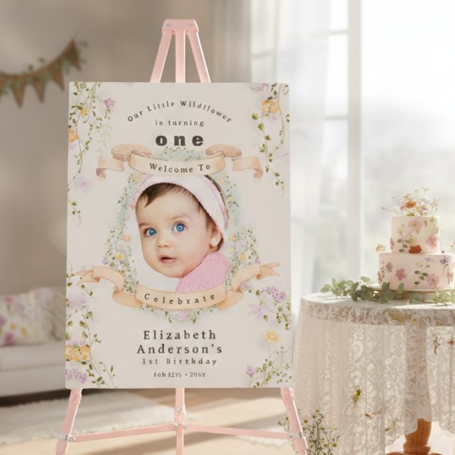 Sweet Wildflowers Baby Photo 1st Birthday Welcome Foam Board (Sweet Wildflowers Baby Photo 1st Birthday Welcome Foam Board )