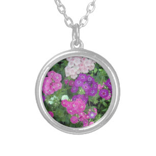 Sweet William’s Garden A Palette of Purple Pink Silver Plated Necklace