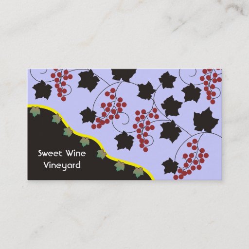 Customizable Sweet Wine Vineyard Business Cards