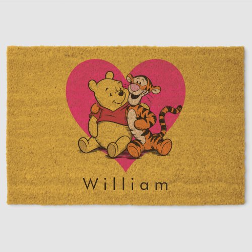 Sweet Winnie the Pooh & Tigger Fiber Doormat