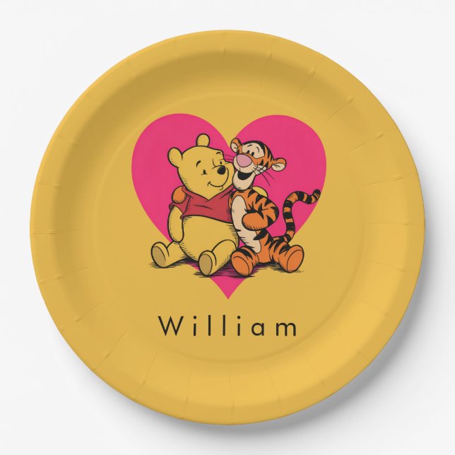 Sweet Winnie the Pooh & Tigger Paper Plates (Front)