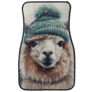 Sweet Winter Alpaca, custom Car Floor Mat