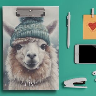 Sweet Winter Alpaca, custom Clipboard