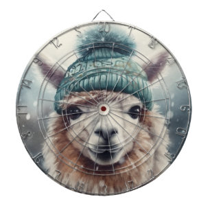Sweet Winter Alpaca, custom Dart Board