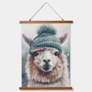 Sweet Winter Alpaca, custom Hanging Tapestry