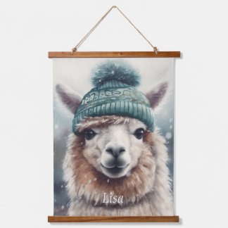 Sweet Winter Alpaca, custom Hanging Tapestry