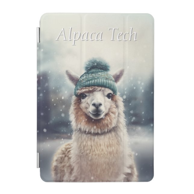 Sweet Winter Alpaca, custom iPad Mini Cover (Front)