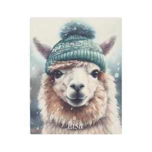 Sweet Winter Alpaca, custom Metal Print