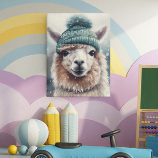 Sweet Winter Alpaca, custom Metal Print