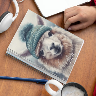 Sweet Winter Alpaca, custom Notebook
