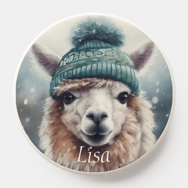 Sweet Winter Alpaca, custom PopSocket (Popsocket)