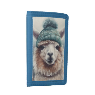 Sweet Winter Alpaca, custom Tri-fold Wallet
