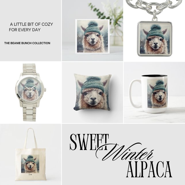 Sweet Winter Alpaca Glass Coaster (Creator Uploaded)
