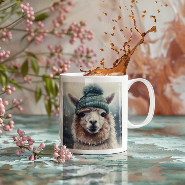 Sweet Winter Alpaca Two-Tone Coffee Mug (Creator Uploaded)