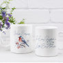 Sweet Winter Bird Snowflake Watercolor  Two-Tone Coffee Mug