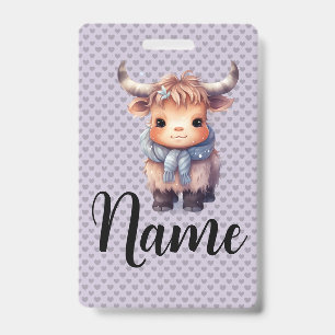 Sweet winter cow badge