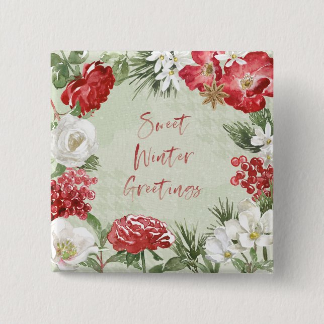 Sweet Winter Greetings Button (Front)
