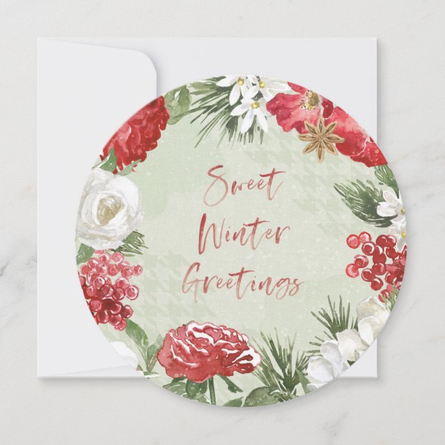 Sweet Winter Greetings Holiday Card (Front)
