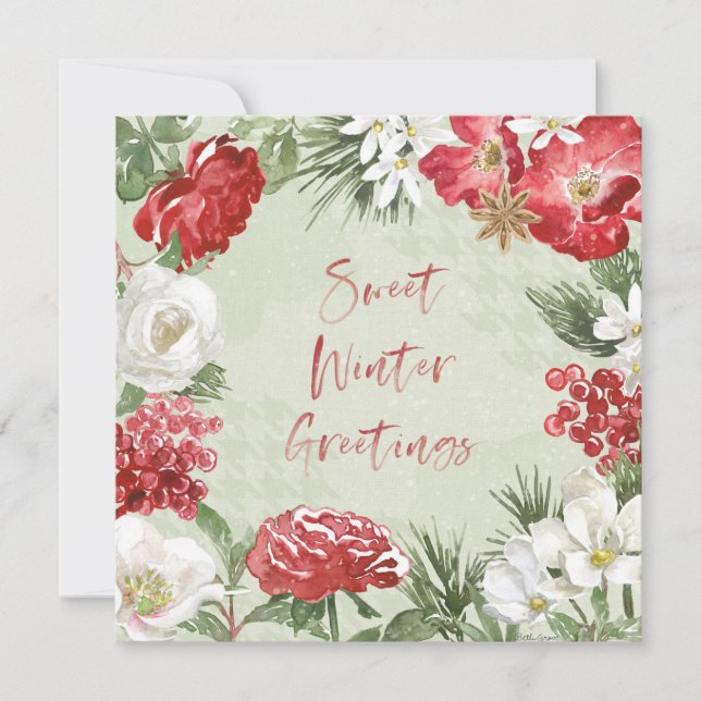 Sweet Winter Greetings Holiday Card (Front)