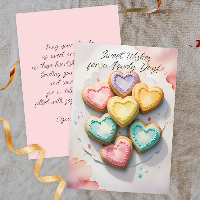 Sweet Wishes Heart-Shaped Cookies Card (Creator Uploaded)