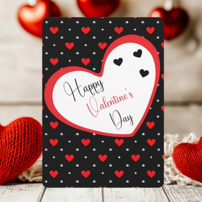 Sweet Wishes Red Heart Valentines Day Holiday Card (Creator Uploaded)