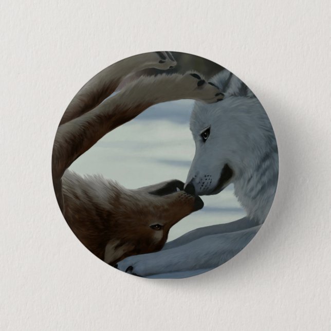 Sweet wolf couple button (Front)