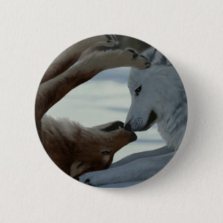 Sweet wolf couple button