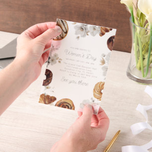 Sweet Women's Day Brunch History Month Vellum Invitations