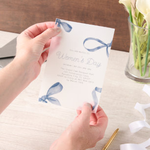 Sweet Women's Day Fancy Bow History Month Vellum Invitations