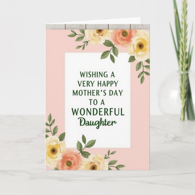 Sweet Wonderful Daughter Card (Front)