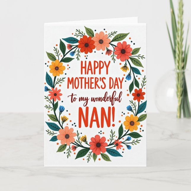 Sweet Wonderful Mothers Day Card (Front)