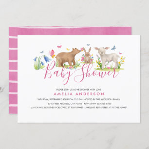 Sweet Woodland Animal Baby Shower Invitation