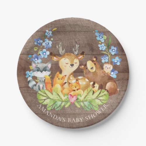 Sweet Woodland Animals Baby Shower 7 Plate